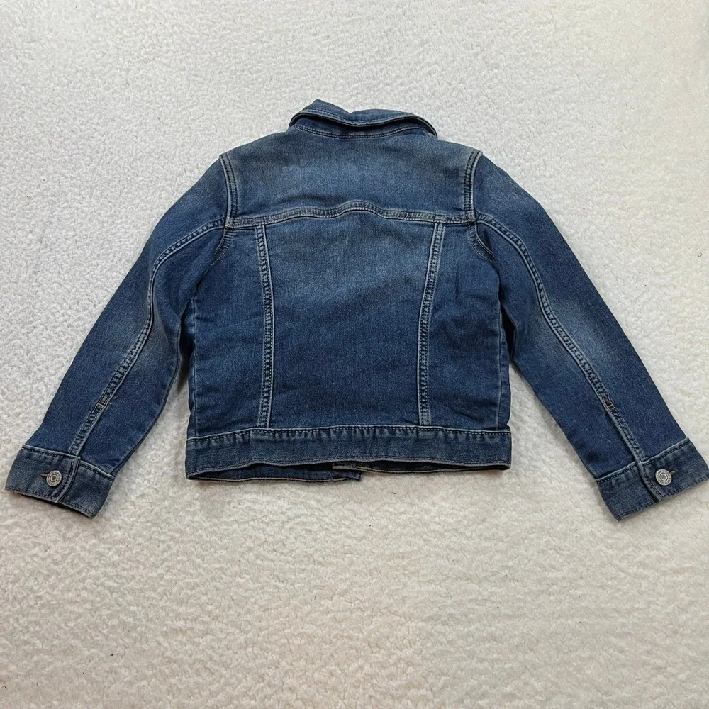 Gap Denim Jacket Kids S Blue Medium Indigo Knit Denim Trucker 334440-00 7513